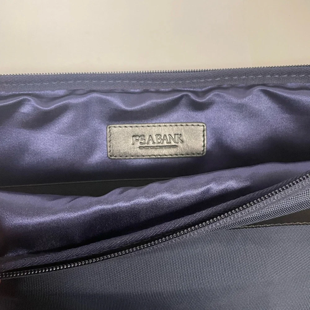Jos. A Bank 13” Laptop Case Bag Executive Navy Blue Travel Commuter Luggage